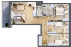 4 pokoje, mieszkanie 65,90 m², piętro 2, oferta nr 1/35, Osiedle Motiff, Warszawa, Ursus, Skorosze, ul. Tomcia Palucha 33