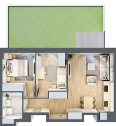 3 pokoje, apartament 50,17 m², piętro 1, oferta nr 1/31, Osiedle Motiff, Warszawa, Ursus, Skorosze, ul. Tomcia Palucha 33
