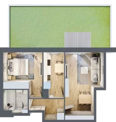 2 pokoje, apartament 45,15 m², parter, oferta nr 1/3, Osiedle Motiff, Warszawa, Ursus, Skorosze, ul. Tomcia Palucha 33
