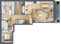 3 pokoje, mieszkanie 96,68 m², piętro 3, oferta nr 1/36, Osiedle Motiff, Warszawa, Ursus, Skorosze, ul. Tomcia Palucha 33