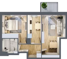 2 pokoje, mieszkanie 45,13 m², piętro 3, oferta nr 1/14, Osiedle Motiff, Warszawa, Ursus, Skorosze, ul. Tomcia Palucha 33