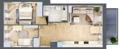3 pokoje, mieszkanie 54,66 m², piętro 5, oferta nr 1/21, Osiedle Motiff, Warszawa, Ursus, Skorosze, ul. Tomcia Palucha 33