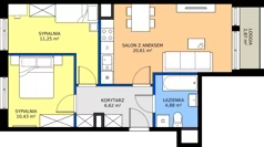 3 pokoje, mieszkanie 53,79 m², piętro 2, oferta nr 1/212, Przy Unii IV, Poznań, Żegrze, ul. Wagrowska