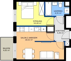 2 pokoje, mieszkanie 37,37 m², piętro 4, oferta nr 1/54, Przy Unii IV, Poznań, Żegrze, ul. Wagrowska