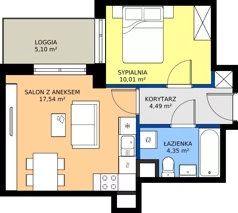 2 pokoje, mieszkanie 36,39 m², piętro 10, oferta nr 1/128, Przy Unii IV, Poznań, Żegrze, ul. Wagrowska