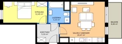 2 pokoje, mieszkanie 43,40 m², piętro 2, oferta nr 1/31, Przy Unii IV, Poznań, Żegrze, ul. Wagrowska
