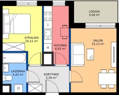 2 pokoje, mieszkanie 42,20 m², piętro 2, oferta nr 1/29, Przy Unii IV, Poznań, Żegrze, ul. Wagrowska