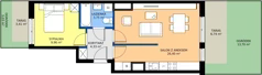 2 pokoje, mieszkanie 44,44 m², parter, oferta nr 1/173, Przy Unii IV, Poznań, Żegrze, ul. Wagrowska