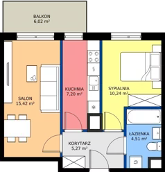 2 pokoje, mieszkanie 42,64 m², parter, oferta nr 1/201, Przy Unii IV, Poznań, Żegrze, ul. Wagrowska