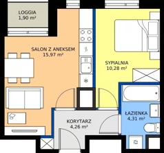 2 pokoje, mieszkanie 34,82 m², piętro 12, oferta nr 1/142, Przy Unii IV, Poznań, Żegrze, ul. Wagrowska