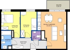 3 pokoje, mieszkanie 62,30 m², parter, oferta nr 1/275, Przy Unii IV, Poznań, Żegrze, ul. Wagrowska