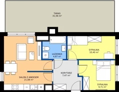 3 pokoje, mieszkanie 53,33 m², piętro 6, oferta nr 1/293, Przy Unii IV, Poznań, Żegrze, ul. Wagrowska