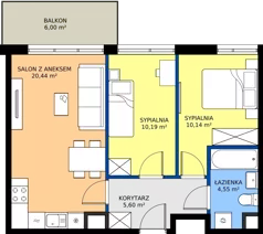 3 pokoje, mieszkanie 50,92 m², piętro 4, oferta nr 1/286, Przy Unii IV, Poznań, Żegrze, ul. Wagrowska