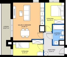 3 pokoje, mieszkanie 56,28 m², piętro 10, oferta nr 1/120, Przy Unii IV, Poznań, Żegrze, ul. Wagrowska