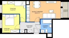 3 pokoje, mieszkanie 53,79 m², piętro 4, oferta nr 1/230, Przy Unii IV, Poznań, Żegrze, ul. Wagrowska