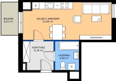 1 pokój, mieszkanie 34,60 m², piętro 8, oferta nr 1/266, Przy Unii IV, Poznań, Żegrze, ul. Wagrowska