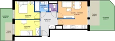 3 pokoje, mieszkanie 55,05 m², parter, oferta nr 1/146, Przy Unii IV, Poznań, Żegrze, ul. Wagrowska