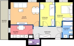 3 pokoje, mieszkanie 63,67 m², parter, oferta nr 1/199, Przy Unii IV, Poznań, Żegrze, ul. Wagrowska