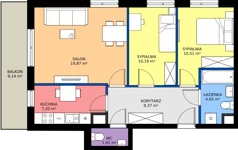3 pokoje, mieszkanie 63,70 m², piętro 2, oferta nr 1/216, Przy Unii IV, Poznań, Żegrze, ul. Wagrowska
