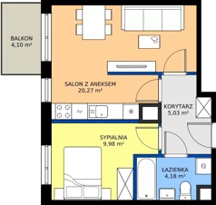 2 pokoje, mieszkanie 39,46 m², piętro 2, oferta nr 1/178, Przy Unii IV, Poznań, Żegrze, ul. Wagrowska