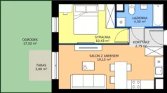 2 pokoje, mieszkanie 32,79 m², piętro 2, oferta nr B1/41, Architektów, Wrocław, Al. Architektów 22-30