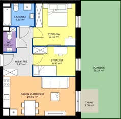 3 pokoje, mieszkanie 56,99 m², piętro 3, oferta nr A/155, Architektów, Wrocław, Al. Architektów 22-30