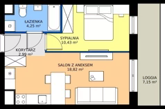 2 pokoje, mieszkanie 36,49 m², piętro 2, oferta nr B1/36, Architektów, Wrocław, Żerniki, Al. Architektów 22-30