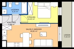 2 pokoje, mieszkanie 37,20 m², piętro 1, oferta nr B1/25, Architektów, Wrocław, Żerniki, Al. Architektów 22-30