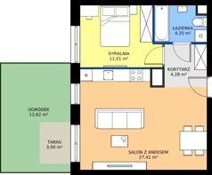 2 pokoje, mieszkanie 46,95 m², piętro 2, oferta nr B1/43, Architektów, Wrocław, Al. Architektów 22-30