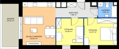 3 pokoje, mieszkanie 56,72 m², piętro 1, oferta nr B2/174, Architektów, Wrocław, Al. Architektów 22-30