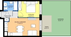 2 pokoje, mieszkanie 36,28 m², parter, oferta nr 28/52, Leśny Marcelin, Poznań, Grunwald, Junikowo, ul. Jeleniogórska