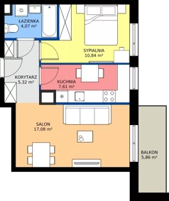 2 pokoje, mieszkanie 44,92 m², piętro 1, oferta nr 28/11, Leśny Marcelin, Poznań, Grunwald, Junikowo, ul. Jeleniogórska