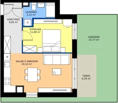2 pokoje, mieszkanie 43,06 m², parter, oferta nr 28/5, Leśny Marcelin, Poznań, Grunwald, Junikowo, ul. Jeleniogórska