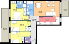 4 pokoje, mieszkanie 82,18 m², piętro 1, oferta nr 28/9, Leśny Marcelin, Poznań, Grunwald, Junikowo, ul. Jeleniogórska