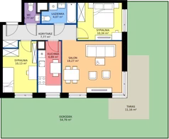 3 pokoje, mieszkanie 60,24 m², parter, oferta nr 28/71, Leśny Marcelin, Poznań, Grunwald, Junikowo, ul. Jeleniogórska