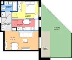 2 pokoje, mieszkanie 44,79 m², parter, oferta nr 28/4, Leśny Marcelin, Poznań, Grunwald, Junikowo, ul. Jeleniogórska