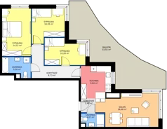 4 pokoje, mieszkanie 83,02 m², piętro 1, oferta nr 28/76, Leśny Marcelin, Poznań, Grunwald, Junikowo, ul. Jeleniogórska
