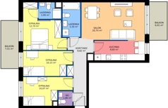 4 pokoje, mieszkanie 82,18 m², piętro 3, oferta nr 28/27, Leśny Marcelin, Poznań, Grunwald, Junikowo, ul. Jeleniogórska