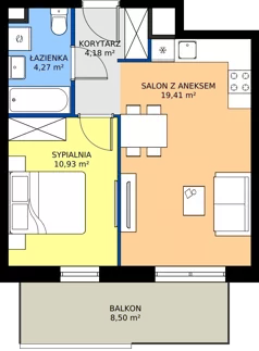 2 pokoje, mieszkanie 38,79 m², piętro 1, oferta nr 28A/121, Leśny Marcelin, Poznań, Grunwald, Junikowo, ul. Jeleniogórska
