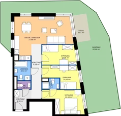 4 pokoje, mieszkanie 80,90 m², parter, oferta nr 28A/114, Leśny Marcelin, Poznań, Grunwald, Junikowo, ul. Jeleniogórska