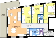 4 pokoje, mieszkanie 80,92 m², piętro 2, oferta nr 28A/125, Leśny Marcelin, Poznań, Grunwald, Junikowo, ul. Jeleniogórska