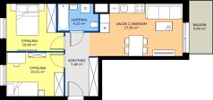 3 pokoje, mieszkanie 49,67 m², piętro 1, oferta nr 122/50, Dobre Strony, Kraków, Dębniki, Borek Fałęcki, ul. Obozowa