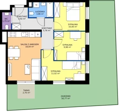 4 pokoje, mieszkanie 64,33 m², parter, oferta nr 122/76, Dobre Strony, Kraków, Dębniki, Borek Fałęcki, ul. Obozowa