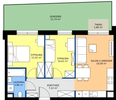 3 pokoje, mieszkanie 47,05 m², piętro 1, oferta nr 126/157, Dobre Strony, Kraków, Dębniki, Borek Fałęcki, ul. Obozowa