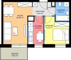 2 pokoje, mieszkanie 38,99 m², piętro 2, oferta nr 122/54, Dobre Strony, Kraków, Dębniki, Borek Fałęcki, ul. Obozowa