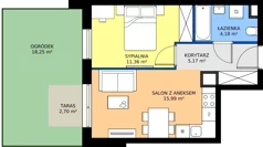 2 pokoje, mieszkanie 32,49 m², piętro 1, oferta nr 122/83, Dobre Strony, Kraków, Dębniki, Borek Fałęcki, ul. Obozowa