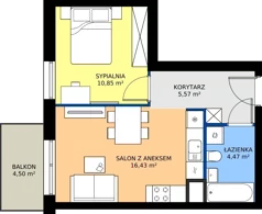 2 pokoje, mieszkanie 37,32 m², piętro 1, oferta nr 122/88, Dobre Strony, Kraków, Dębniki, Borek Fałęcki, ul. Obozowa