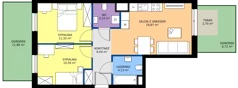 3 pokoje, mieszkanie 55,09 m², parter, oferta nr 122/4, Dobre Strony, Kraków, Dębniki, Borek Fałęcki, ul. Obozowa