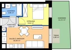 2 pokoje, mieszkanie 32,49 m², parter, oferta nr 122/74, Dobre Strony, Kraków, Dębniki, Borek Fałęcki, ul. Obozowa