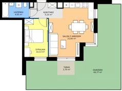 2 pokoje, mieszkanie 42,53 m², parter, oferta nr 122/1, Dobre Strony, Kraków, Dębniki, Borek Fałęcki, ul. Obozowa